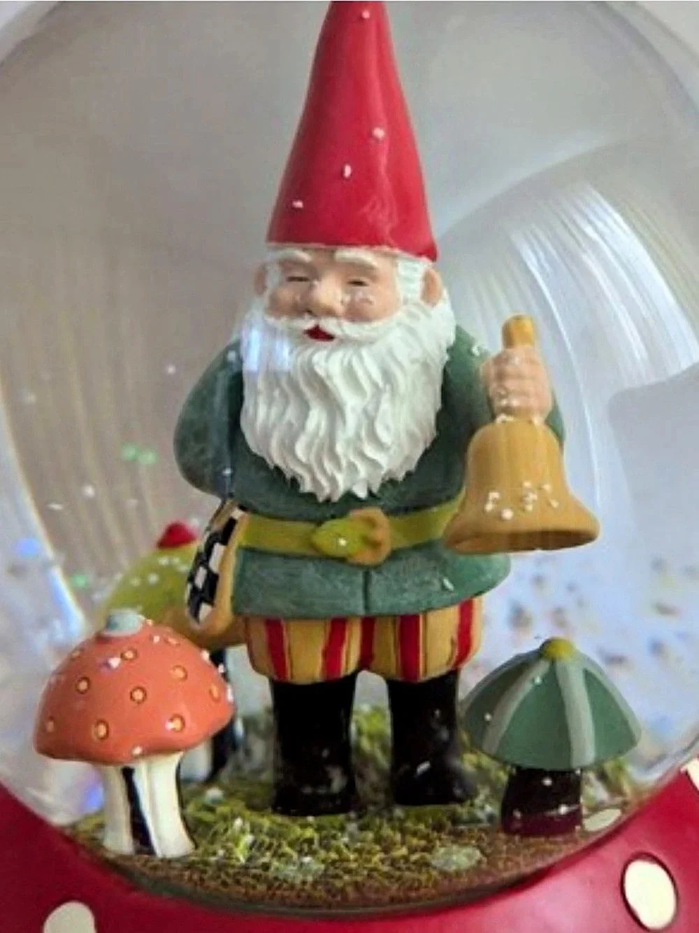 MacKenzie-Childs Santa Snow Globe Polka Dot Holiday Red